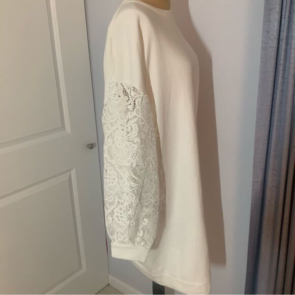 Express Lace Sleeve Cotton Sweatshirt Dress NWT - Picture 3 of 7